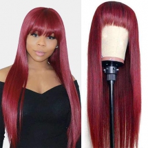 Human Hair Wigs With Bangs Brazilian Straight Hair -Ashimary Hair - Fave hairstyles