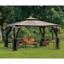 10 x 12 Patio Gazebo with Mosquito Netting - Outdoor Furniture