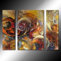 A Chaotic World Oil Painting - Set of 3 - Free Shipping - Abstract Paintings
