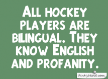 All hockey players are bilingual. They know english and profanity. - Gordie Howe - Sports and Awesome Sports Quotes