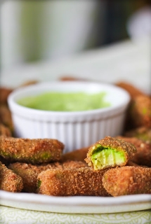 Avocado Fries with Cilantro Lemon Dipping Sauce  - Food & Drink