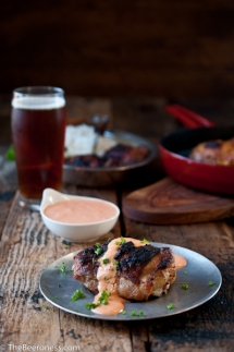 Beer Brined Paprika Chicken with Roasted Red Pepper Cream Sauce - Food & Drink