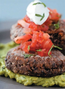Black bean burgers with salsa & guacamole - Healthy Alternatives