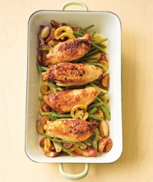 Pan-Roasted Chicken With Lemon-Garlic Green Beans - Healthy Food Ideas