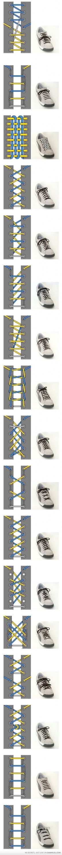 36 Cool Ways To Tie Your Shoe Laces - How to tie things
