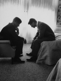 John Kennedy, as a presidential candidate, conferring with his brother Bobby Kennedy - Photographic Prints