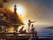 evening fish - Terry Redlin Art