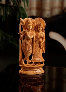 Adorably Carved Radha And Krishna - Home decoration