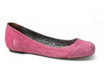 Pink Suede Ballet Flats - Shoes