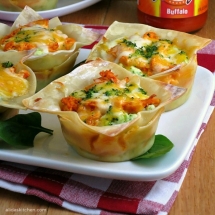 buffalo chicken lasagna cups - Cooking