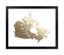 Canada Map Foil Stamped Wall Art - Art for home and cottage