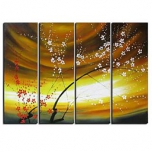 Charming Small Flowers Oil Painting - Set of 4 - Free Shipping - Flower Paintings