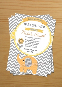 Chevron Baby Shower Invitation Boy FREE Thank You card included Baby Shower Invite - Party ideas