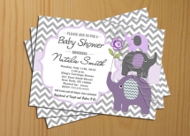 chevron baby shower invitation girl boy invites FREE Thank You card included Printable - Party ideas