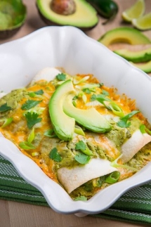 Chicken and Avocado Enchiladas in Creamy Avocado Sauce - Food & Drink