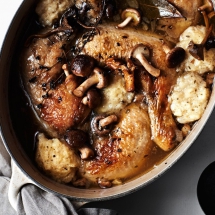 Chicken and Dumplings with Mushrooms - Cooking