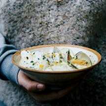 Clam and Cod Chowder - Cooking