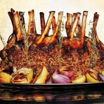 Crown Roast of Pork with Lady Apples and Shallots - Cooking