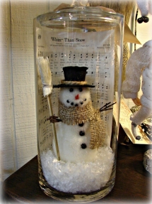 DIY Snowman in a jar with Christmas sheet music - Christmas