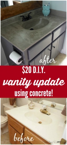 DIY Vanity Makeover : Concrete Overlay - DIY Projects