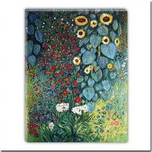 Farm Garden With Flowers Oil Painting by Gustav Klimt Free Shipping - Flower Paintings