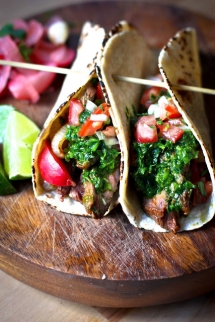Grilled Steak Tacos with Cilantro Chimichurri Sauce - Cooking Ideas