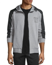Versace Hooded Zip-Front Jacket, Gray - Man Style