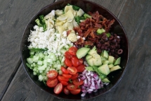 Kitchen Sink Chopped Salad with Creamy Balsamic Dressing - Healthy Lunches
