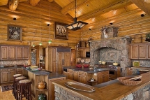 Large Log Kitchen - Rustic kitchens