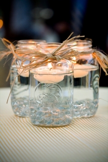 Mason Jar Wedding Table Centrepieces - Our destination wedding