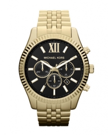 Michael Kors Oversized Golden Stainless Steel Lexington Three-Hand Watch  - Watches