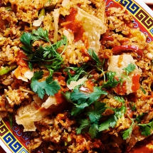 Migas Fried Rice - Cooking