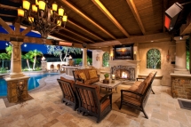 Outdoor living with fireplace and TV - Outdoor Living