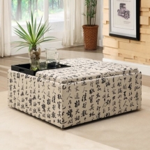 Scripted Storage Ottoman - Home decoration