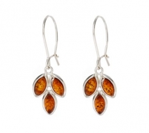 Silver & Amber Nahundi Earrings by John Greed - Jewelry