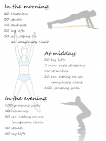 Simple exercises for the morning, midday, and evening - Weight loss plans