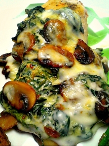 Smothered Chicken with Spinach, Mushrooms & 3 Cheeses - Dessert Recipes
