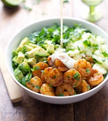 Spicy Shrimp and Avocado Salad with Miso Dressing - Food & Drink