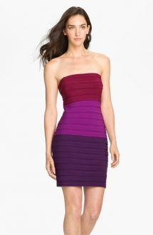 Strapless Shutter Pleat Jersey Sheath Dress - Fave Clothing & Fashion Accessories