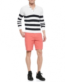 Burberry Striped Long-Sleeve Polo Shirt - Man Style