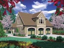 Traditionally styled 3 car garage with 2 bedroom in-law guest suite above [plan] - Detached Garage