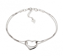 White Gold Plated Open Heart Bracelet by John Greed - My style