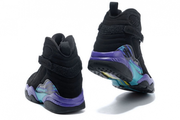 305381 041 Nike Air Jordan 8 "Aquas" Black Bright Concord - Image 3