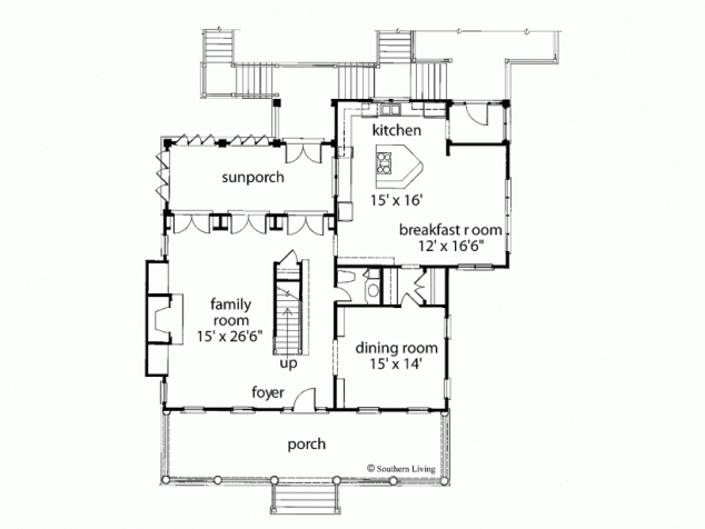 3 bedroom 2 story country house plan - Image 2