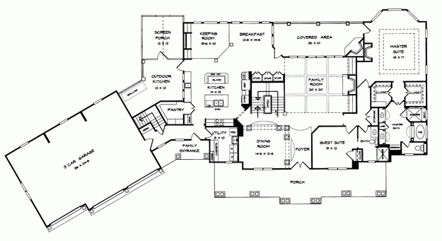 4 beadroom, 4 bath country house plan - Image 2