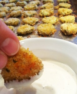 Baked "fried" pickles