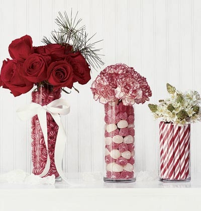 Beautiful Christmas Centerpieces using candy and flowers - Image 2