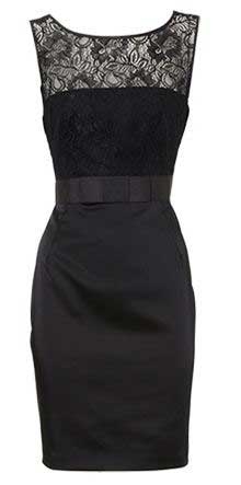Black Lace/Satin Dress from Oasis