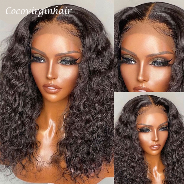 Brazilian Kinky Curly Lace Frontal Wig Pre Plucked With Baby Hair 13X4 Human Hair Wigs