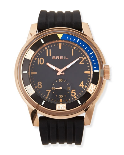 Breil Orcehstra Rose Golden Rubber-Strap Watch